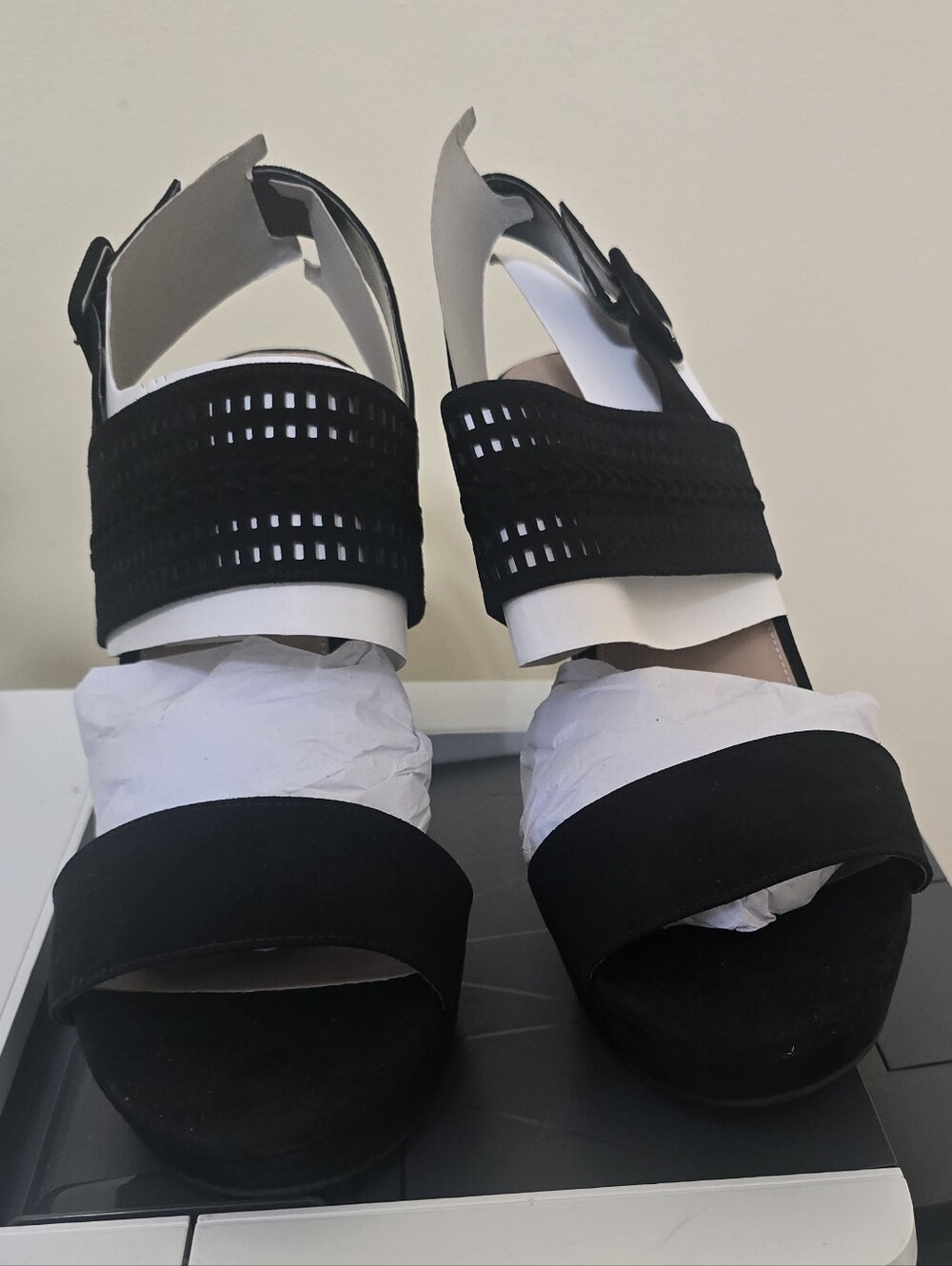 Brash Sophia Black Women's Platform Slingback Sandals Size 12